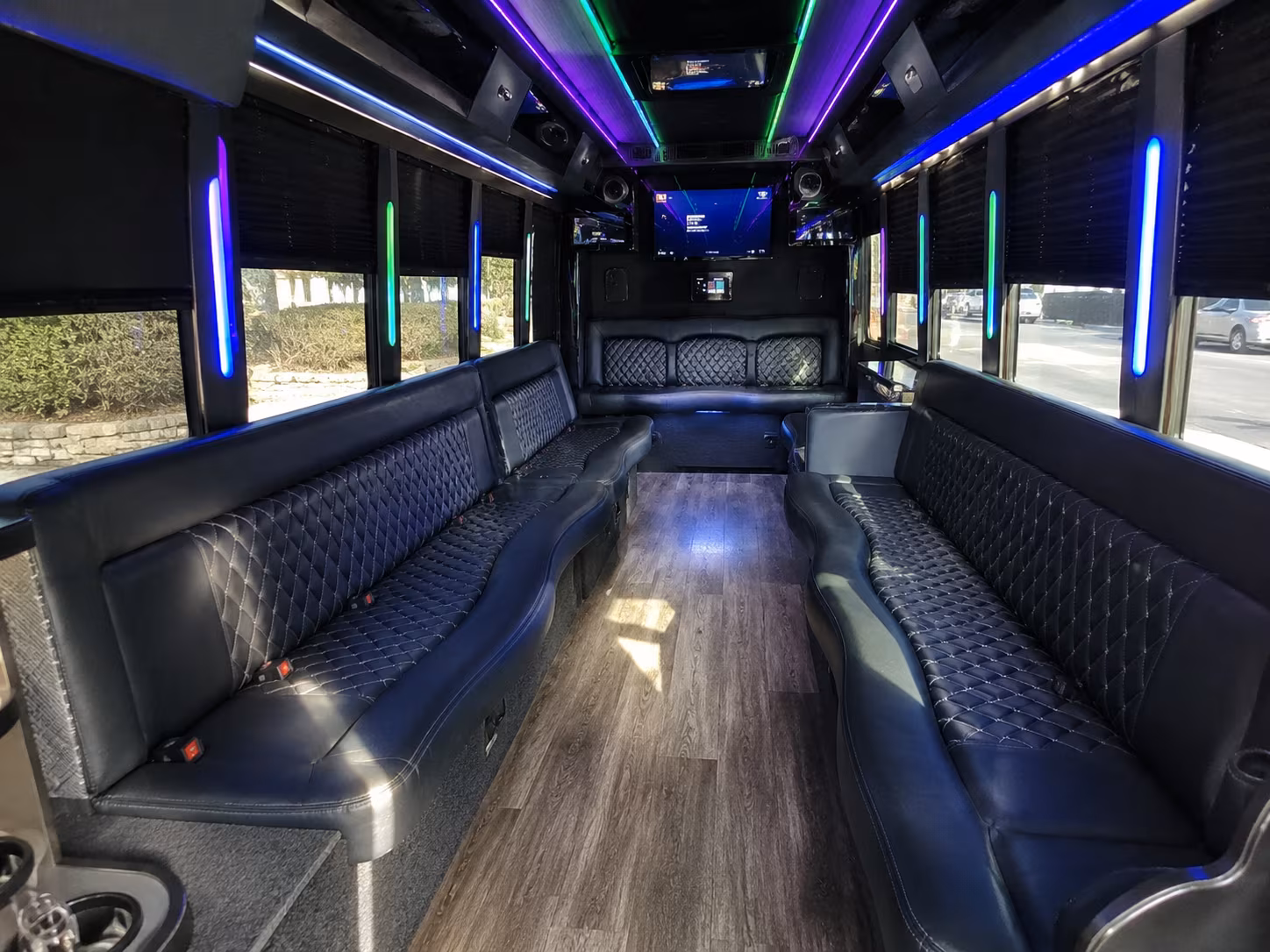 brooklyn park 15 passenger party bus interior