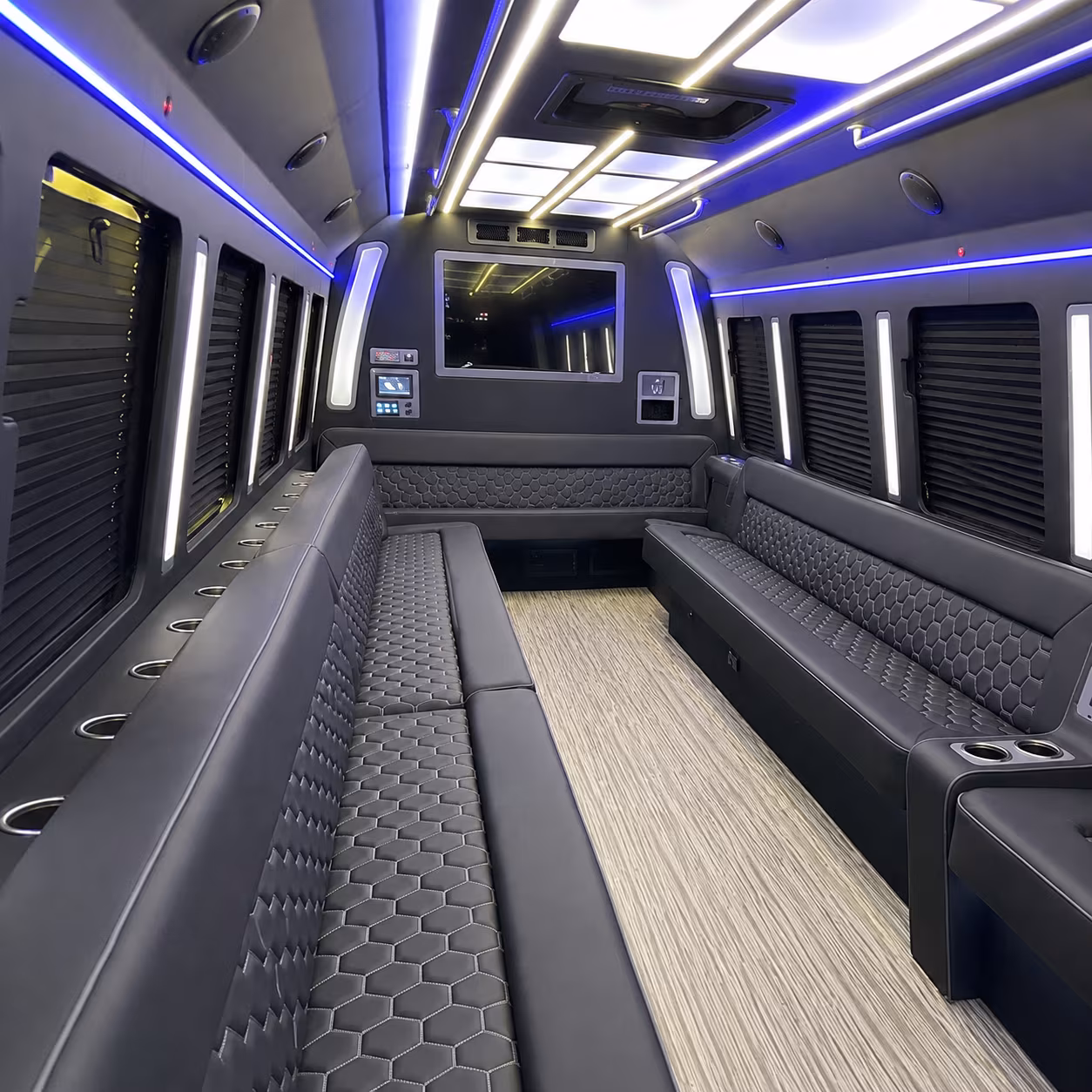 brooklyn park 40 passenger party bus inside