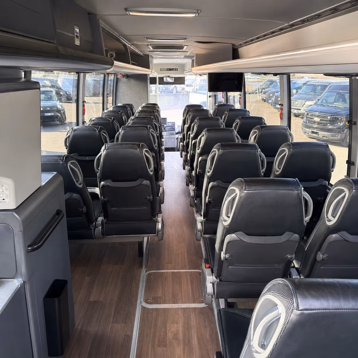 brooklyn park 56 passenger charter bus inside